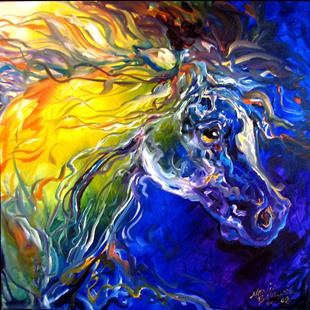 Art: BLUE THUNDER EQUINE ABSTRACT by Artist Marcia Baldwin