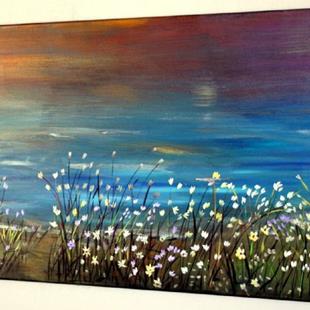 Art: Wild Flowers in the Ocean Breeze-for Laureen-sold by Artist LUIZA VIZOLI