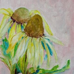 Art: Cone Flowers by Artist Delilah Smith