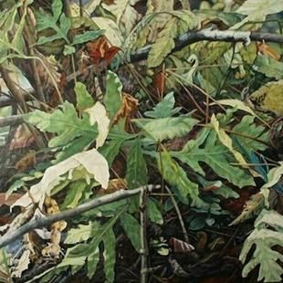 Art: Ferns by the Pond - Oil Painting by Artist Harlan