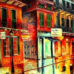 Art: Rain on Bourbon Street - SOLD by Artist Diane Millsap