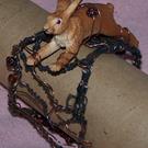 Art: Rabbit Run - original wire cuff by Artist Nancy Denommee   