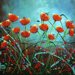 Art: Poppies abstract #1 by Artist Elena Feliciano
