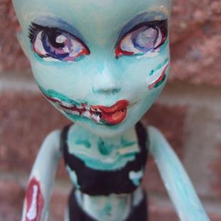Art: Big Eyed Zombie girl of the Apocalypse by Artist Noelle Hunt