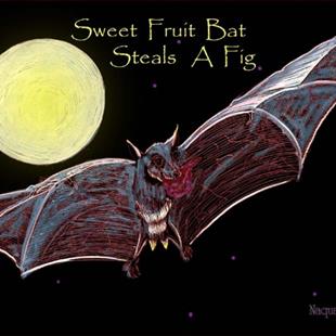 Art: sweet fruitbat steals a fig by Artist Naquaiya