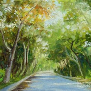 Art: Sycamores of Arroyo Drive, South Pasadena by impressionist Karen Winters by Artist Karen Winters