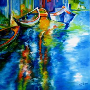 Art: VENICE in BLUE ABSTRACT COMMISSIONED by Artist Marcia Baldwin