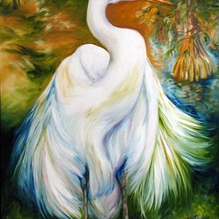 Art: GREAT WHITE EGRET ~ COMMISSIONED by Artist Marcia Baldwin