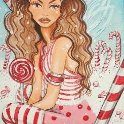 Art: Candy Cane Fairy by Artist Meredith Estes