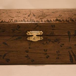 Art: Wooden Dragonfly Box by Artist Rebecca M Ronesi-Gutierrez
