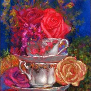Art: Teacups and Roses by Artist Erika Nelson