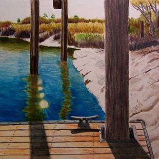 Art: Sunny Day at the Dock by Artist Robin Cruz McGee