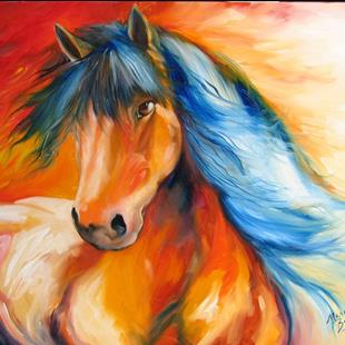 Art: LAKOTA WILD HORSE MUSTANG by Artist Marcia Baldwin