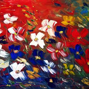 Art: FLOWERS in SPRING WIND by Artist LUIZA VIZOLI