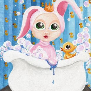 Art: Princess Bathtub Bunny by Artist Noelle Hunt