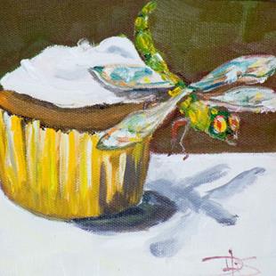Art: Cupcake and Dragonfly by Artist Delilah Smith
