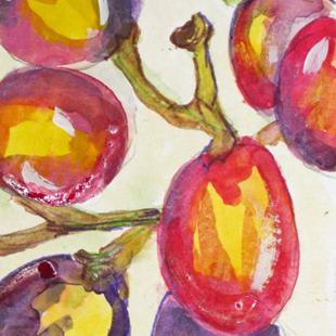 Art: Grapes Aceo by Artist Delilah Smith