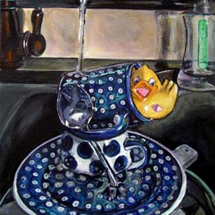 Art: Duck out of water: Polish Pottery LVII by Artist Heather Sims