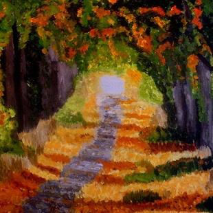 Art: Fall path by Artist Mats Eriksson