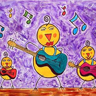 Art: Chicks with Guitars! by Artist Diane G. Casey