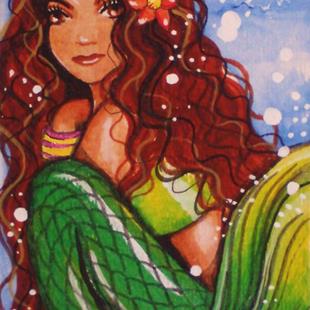 Art: Kelly Green Mermaid by Artist Meredith Estes