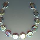Art: Title: 26 SILVER SPECIALTY GLASS JUNO; SHINY IRIDESCENT FINISH; ROUND BE by Artist Bonnie G Morrow