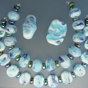 Art: BG Morrow LAMPWORK Handmade Glass Art 56 Beads D39 SRA by Artist Bonnie G Morrow