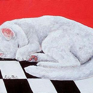 Art: White Kitty - sold by Artist Ulrike 'Ricky' Martin