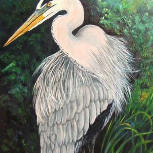 Art: Blue Heron - sold by Artist Ulrike 'Ricky' Martin