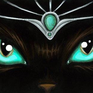 Art: Jeweled Kitty Turquoise by Artist Elaina Wagner