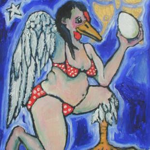 Art: portrait of the artist as a chicken, #3 by Artist Angie Reed Garner