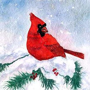 Art: Cardinal  (sold) by Artist Ulrike 'Ricky' Martin