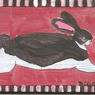 Art: Hunny Bunny original painting by Artist Nancy Denommee   