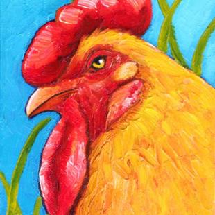 Art: Rooster Oil Painting by Artist Lisa M. Nelson