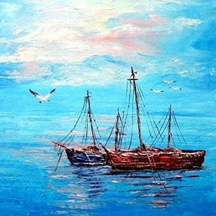 Art: Old Boats - sold by Artist Ulrike 'Ricky' Martin