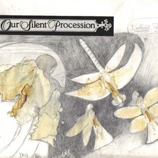 Art: Journal - Our Silent Procession - Flower Petals & Pencil -  by Artist Marcine (Marcy) Dillon