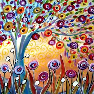 Art: TREE and FLOWERS in the Sunlight -sold by Artist LUIZA VIZOLI