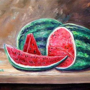 Art: Watermelon  (sold) by Artist Ulrike 'Ricky' Martin