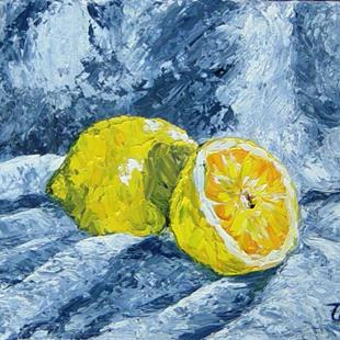 Art: 2 lemons by Artist Tracey Allyn Greene