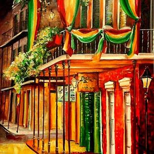 Art: A Balcony in the French Quarter - SOLD by Artist Diane Millsap