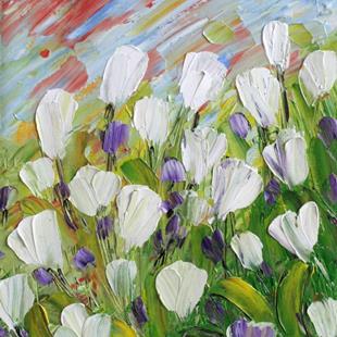 Art: White Tulips and Spring by Artist LUIZA VIZOLI