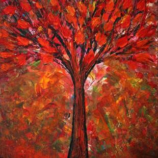 Art: RED TREE by Artist LUIZA VIZOLI