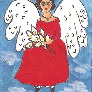 Art: Frida is an Angel in the Sky by Artist Nancy Denommee   