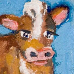 Art: Cow Aceo by Artist Delilah Smith