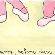 Art: At the Barre Before Class Begins by Artist Nancy Denommee   