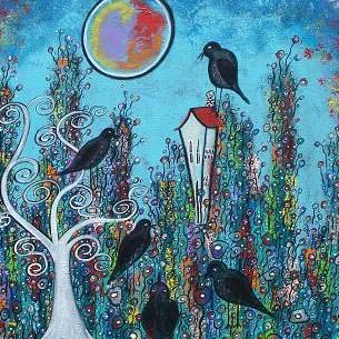 Art: Crows In Waiting by Artist Juli Cady Ryan