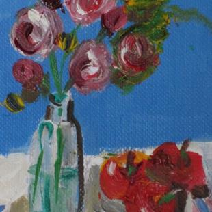 Art: Roses and Apples by Artist Delilah Smith