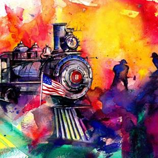 Art: Nevada State Railroad Museum Mural by Artist Kathy Morton Stanion