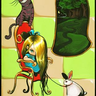 Art: Alice Rabbit and Cat by Artist Nico Niemi