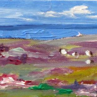 Art: Sheep in the Heather Aceo by Artist Delilah Smith